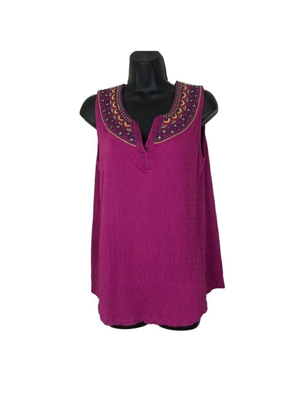 Anthropologie Akemi Kin Vizela Embroidered With Beading Pink Top Size S